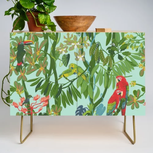 commode motif tropical oiseaux_création andrea leonelli
